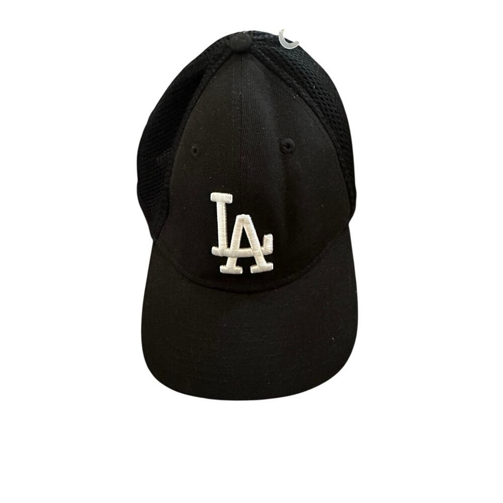 Los Angeles Dodgers Black New Era Fitted Cap Hat Large/xlarge Embroidered Grunge